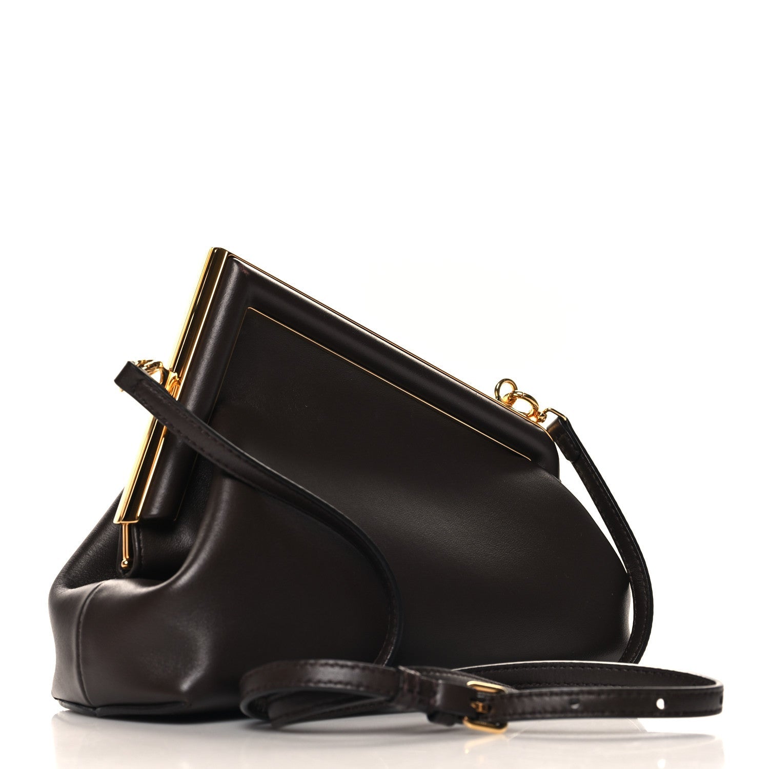 Fendi First Brown Leather Clutch