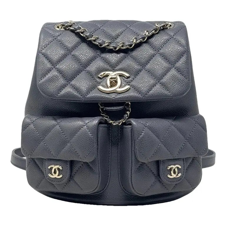Chanel Navy Caviar Quilted Backpack