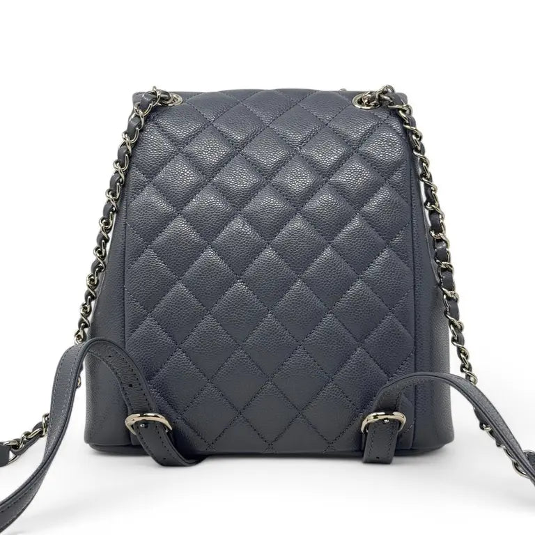 Chanel Navy Caviar Quilted Backpack