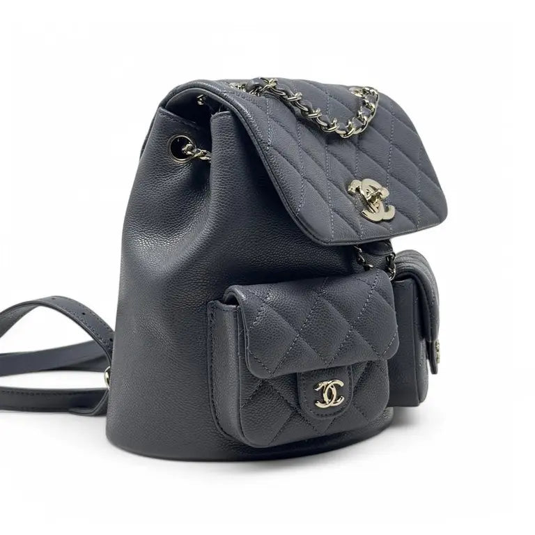 Chanel Navy Caviar Quilted Backpack