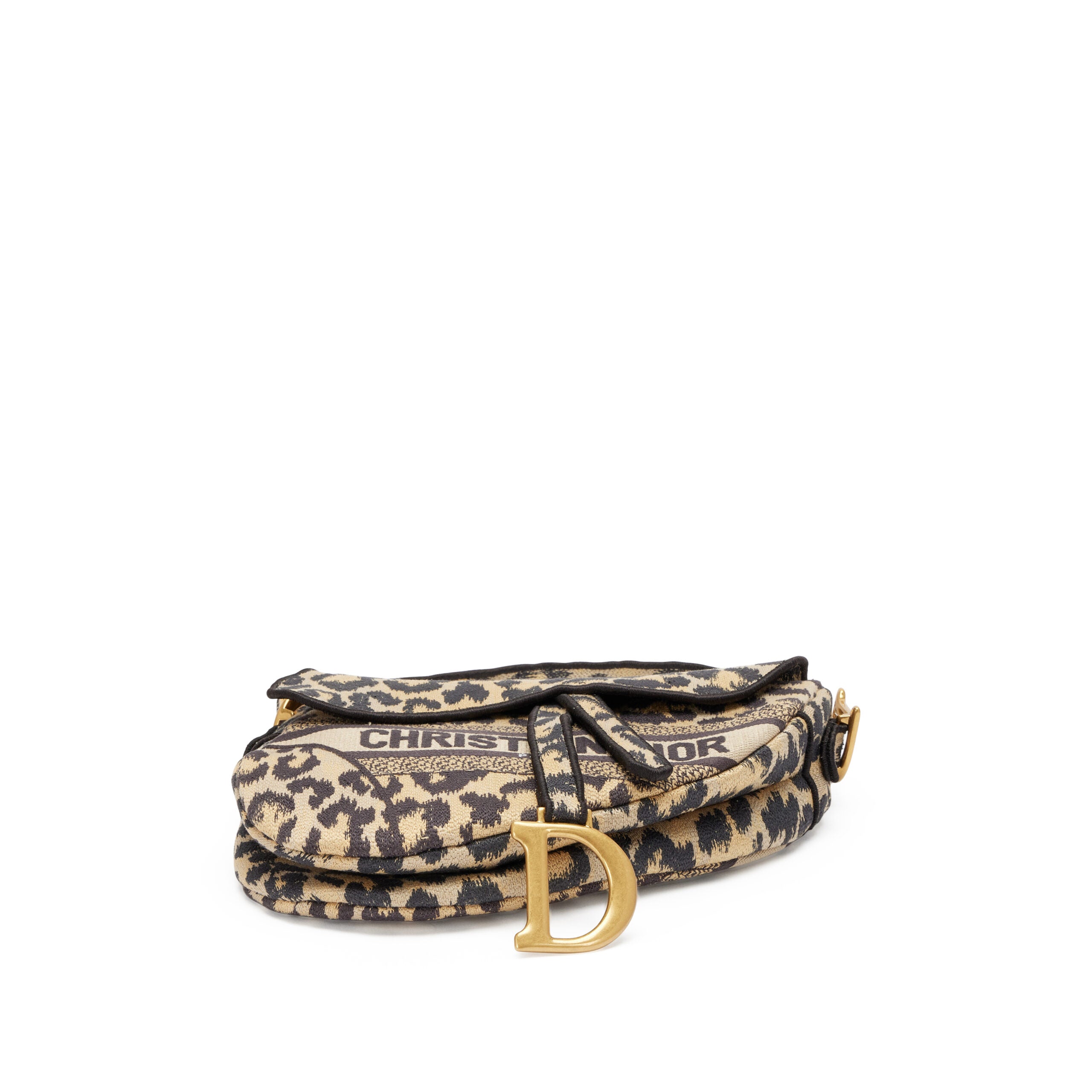Dior Leopard Embroidered Saddle Bag