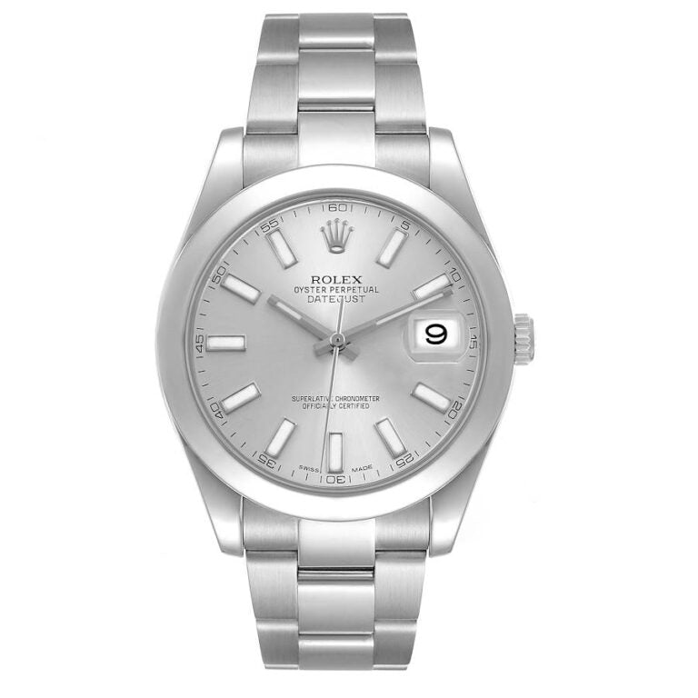 Rolex Datejust Silver Smooth Oyster