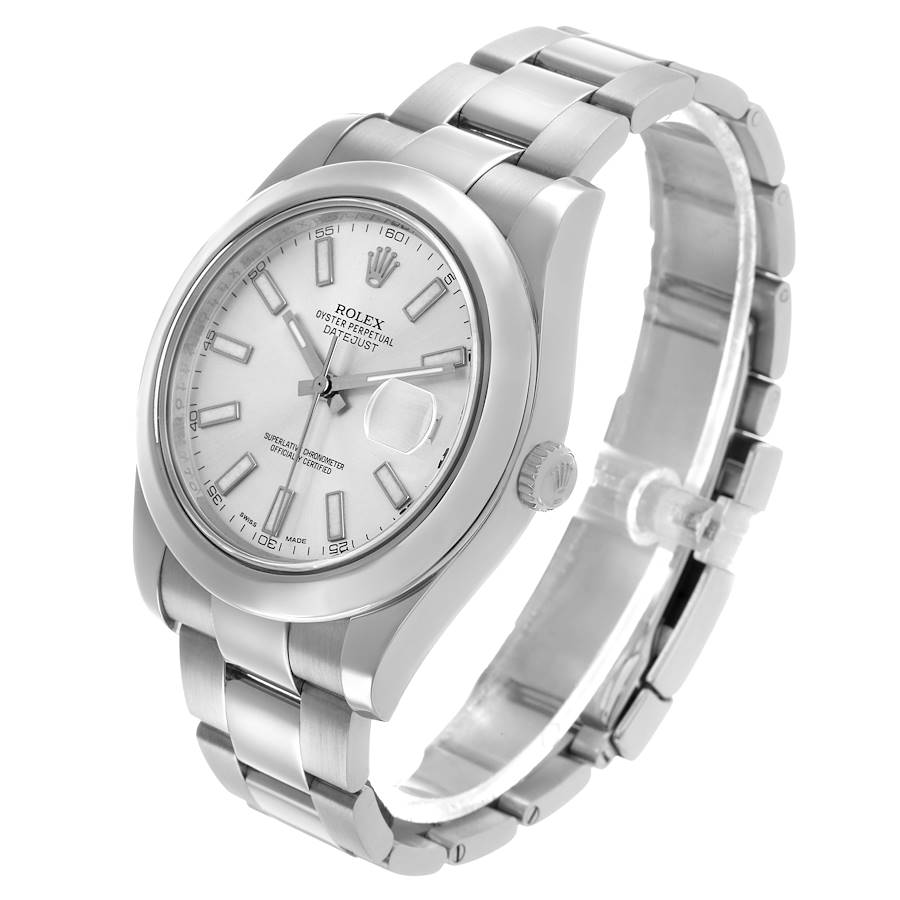 Rolex Datejust Silver Smooth Oyster