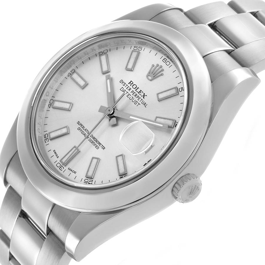 Rolex Datejust Silver Smooth Oyster