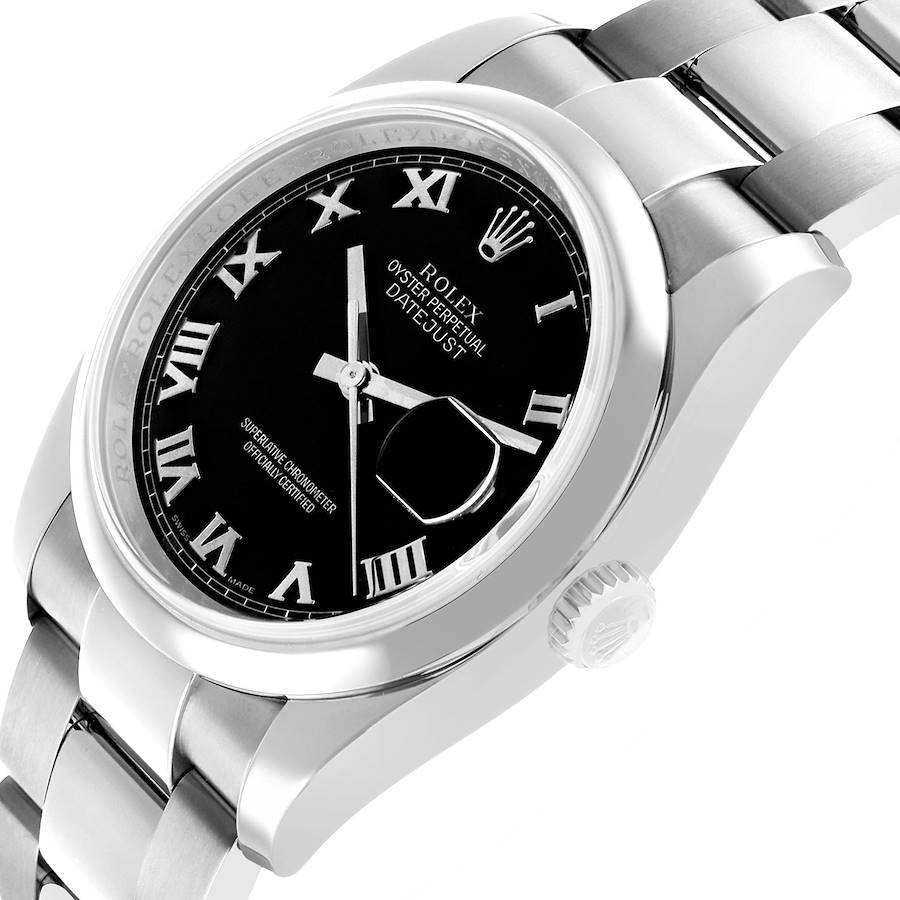 Rolex Datejust Steel Black Roman