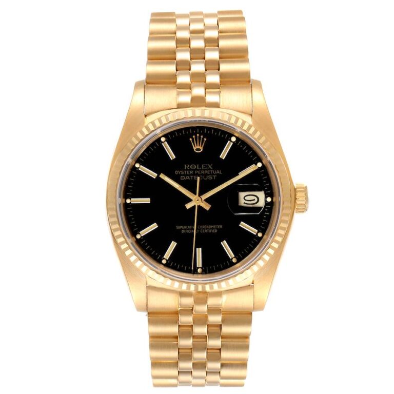 Rolex Datejust Yellow Gold Black