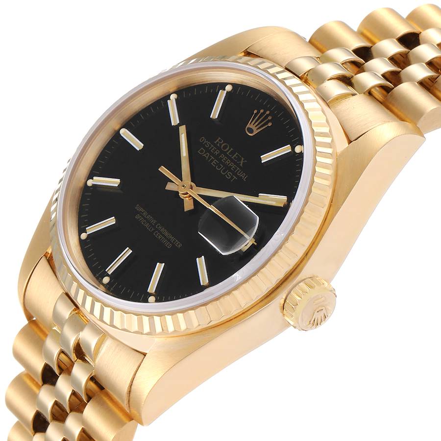 Rolex Datejust Yellow Gold Black
