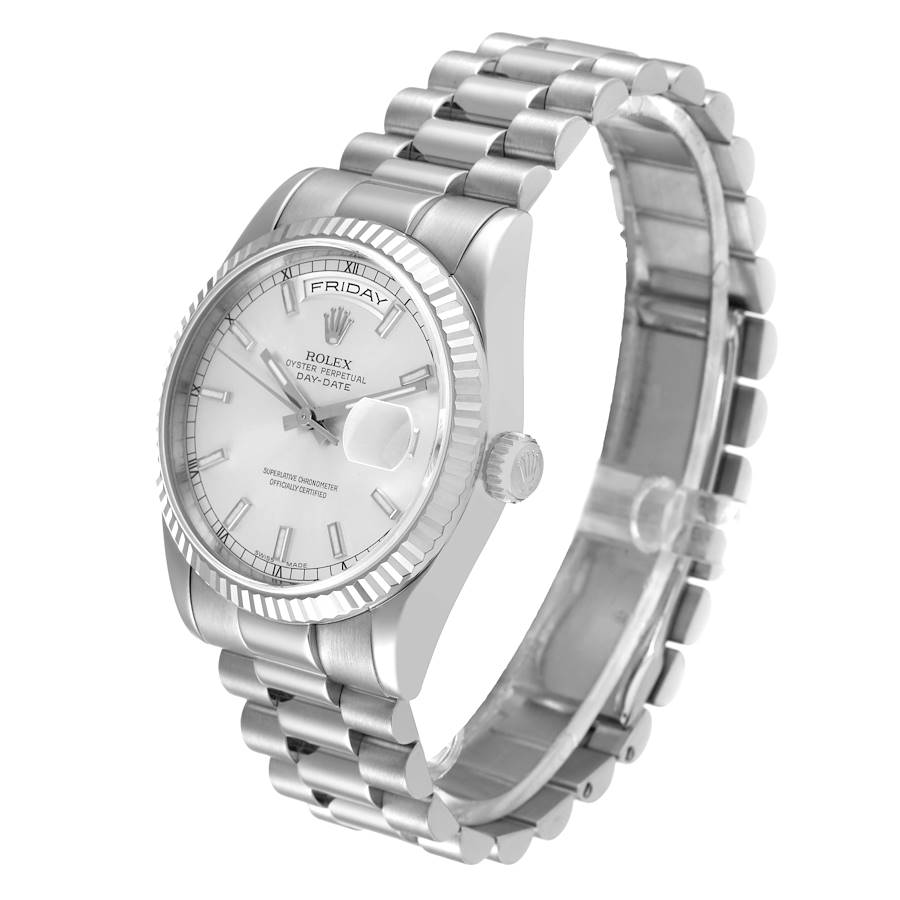 Rolex Day-Date White Gold Silver