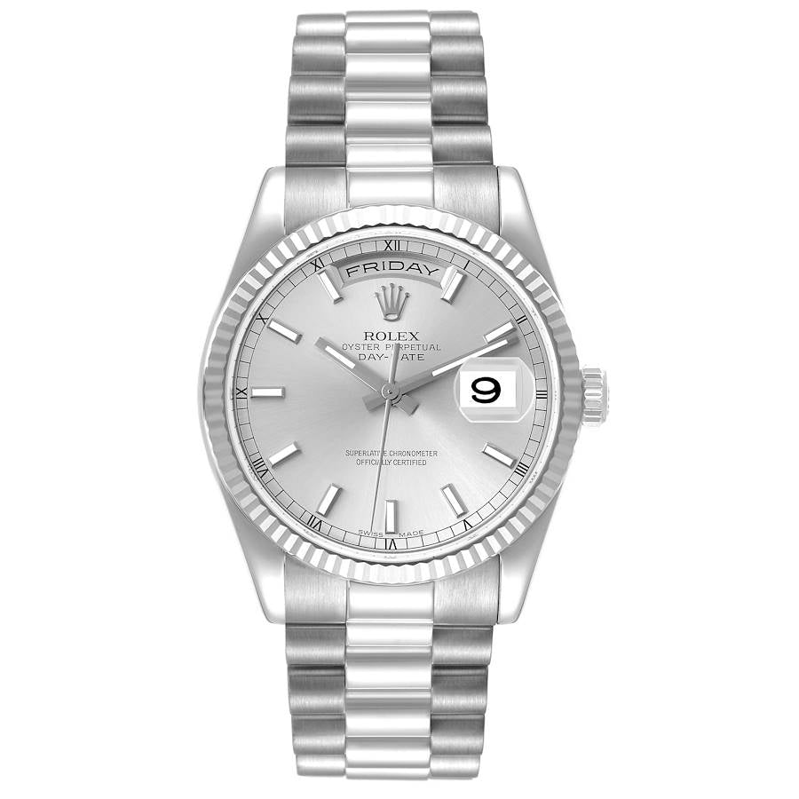 Rolex Day-Date White Gold Silver