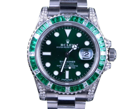 Rolex Submariner Emerald Diamond Watch
