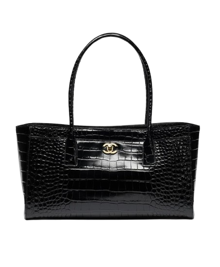 Chanel Black Crocodile Embossed Tote