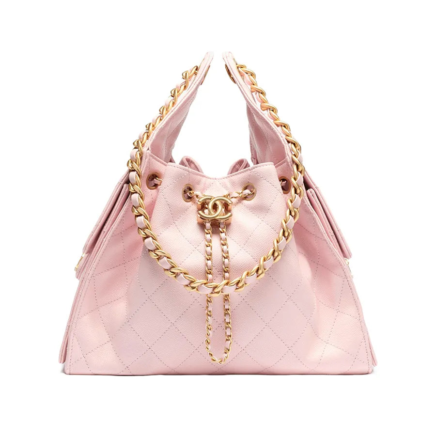 Chanel Pink Quilted Caviar Tote